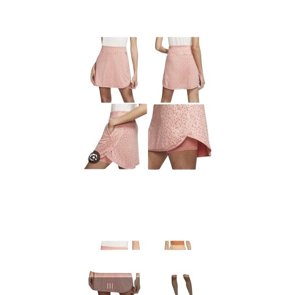 Nike Womens Large Dri-FIT Pink Peach Printed Golf Skirt Skort With Pockets - Picture 2 of 10